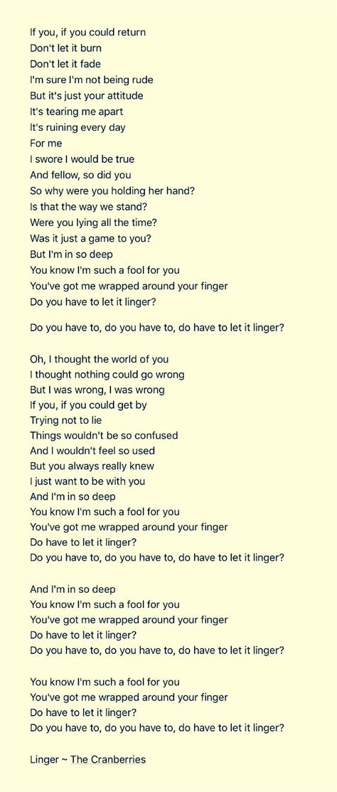 linger lyrics camp song.